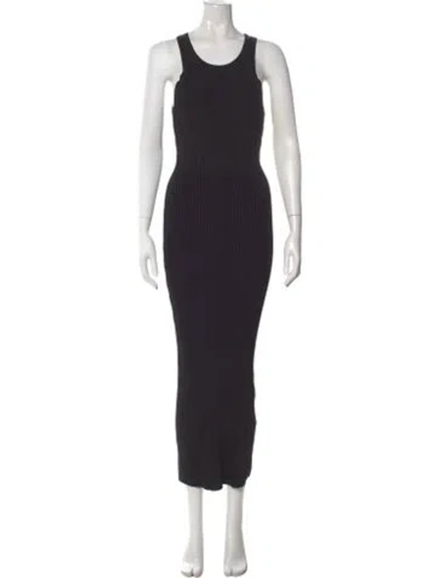 Pre-owned Aeron Scoop Neck Long Dress In Black