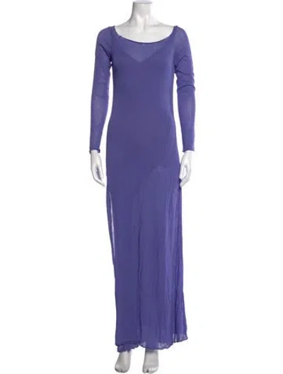 Pre-owned Aeron Scoop Neck Long Dress In Purple