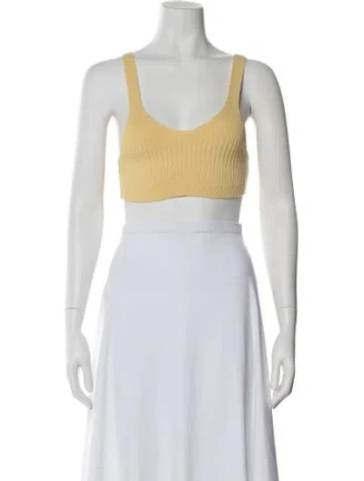 Pre-owned Aeron Scoop Neck Sleeveless Crop Top In Brown