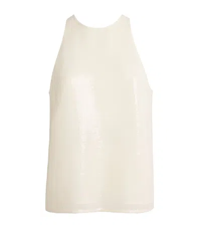 Aeron Sequin Lucia Sleeveless Top In White