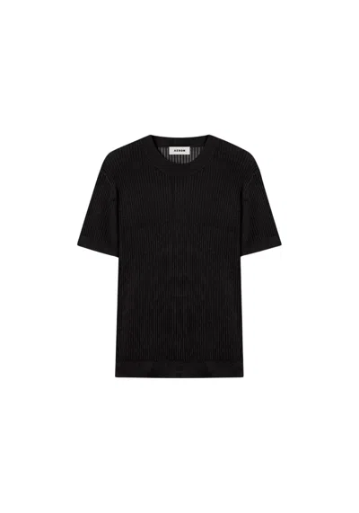 Aeron Shalott - Ribbed Relaxed T-shirt In Black