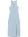 Aeron Side-slit Midi Dress In Blue