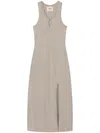 Aeron Side-slit Midi Dress In Neutrals