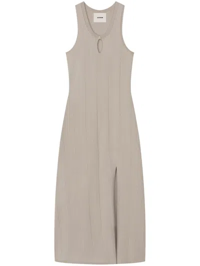 Aeron Side-slit Midi Dress In Neutrals