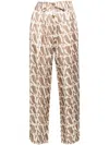 Aeron Aurella Monogram-print Drawstring Trousers In Neutral