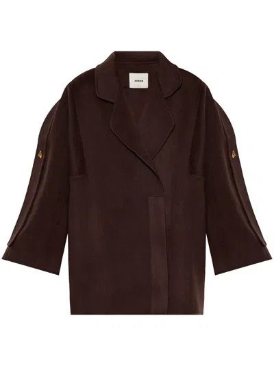 Aeron Solitaire Silk-blend Jacket In Brown