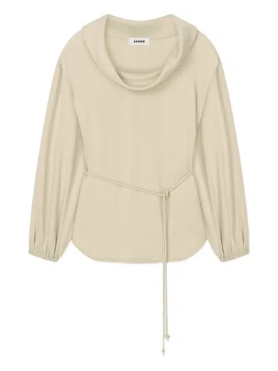 Aeron Soraya Cowl-neck Top In Neutral