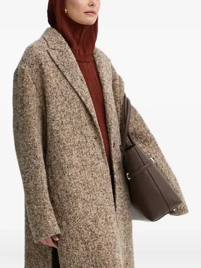 Aeron Speckled Double-breasted Coat In Neutral