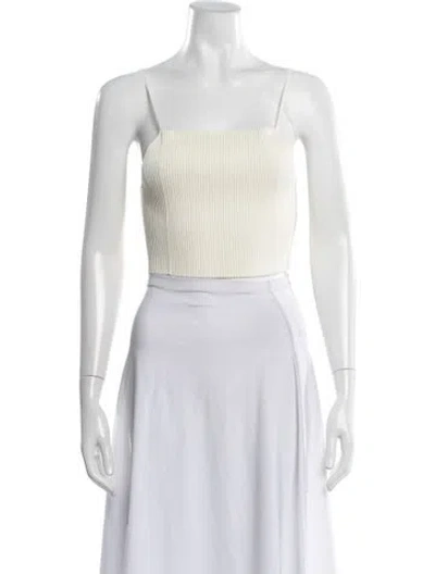 Pre-owned Aeron Square Neckline Sleeveless Crop Top W/ Tags In Neutral