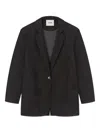 Aeron Suede Single-breasted Blazer In Black