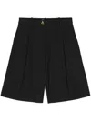 Aeron Sculpted-button Tailored Shorts In 黑色
