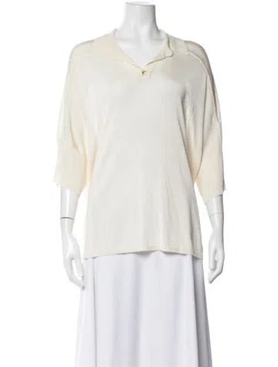 Pre-owned Aeron Three-quarter Sleeve Polo In Neutrals