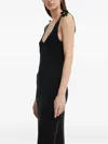 Aeron Tie-strap Knit Midi Dress In Black