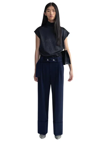 Aeron Trudi - Wide Cuffed Suiting Pants In Black