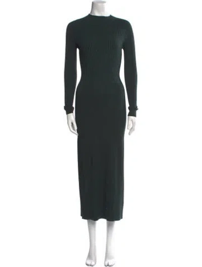 Pre-owned Aeron Turtleneck Long Dress In Green