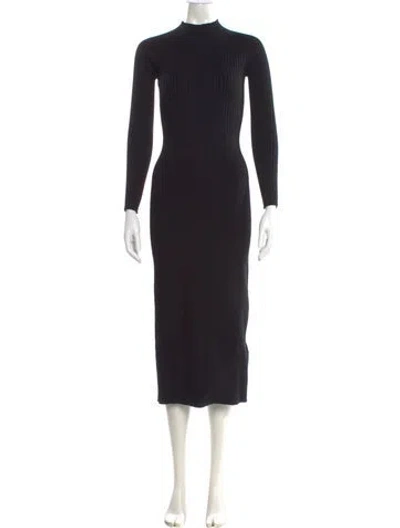 Pre-owned Aeron Turtleneck Midi Length Dress In Black