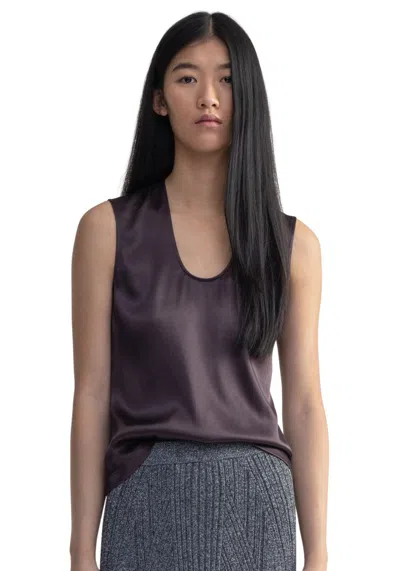 Aeron Tutu - Scoop-neck Satin Top In Black