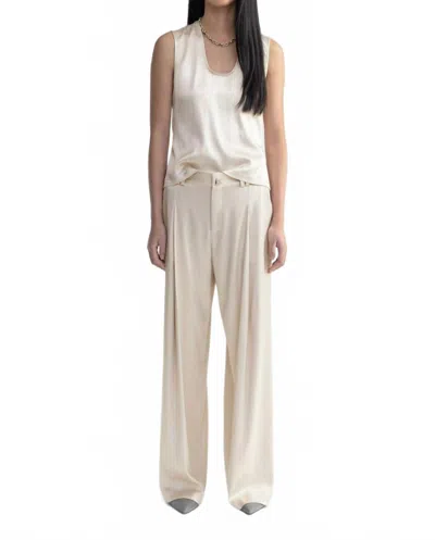 Aeron Tutu Scoop-neck Satin Top In Silver In Neutral
