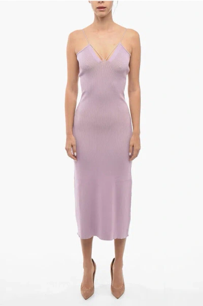 Aeron V-neck Bodycon Maronne Dress In Pink