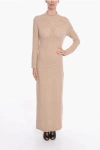 Aeron Viscose-knit Shela Long Dress With Turtleneck