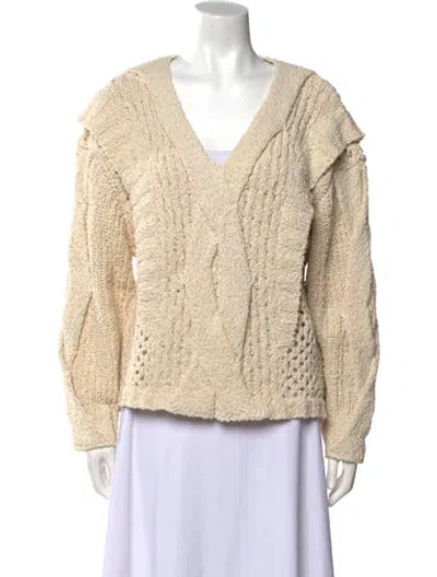 Pre-owned Aeron V-neck Sweater In Neutral