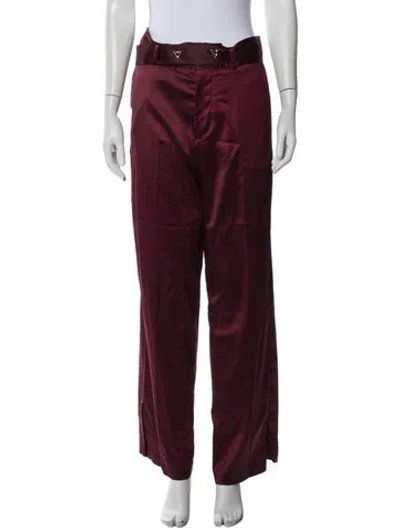 Pre-owned Aeron Wide Leg Pants W/ Tags In Burgundy