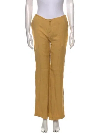 Pre-owned Aeron Wide Leg Pants In Yellow