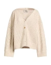 Aeron Woman Cardigan Ivory Size L Cotton, Alpaca Wool, Merino Wool In White