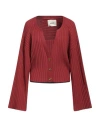 Aeron Woman Cardigan Rust Size S Viscose, Polyester In Red