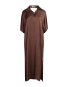 Aeron Woman Midi Dress Brown Size M Viscose In Brown