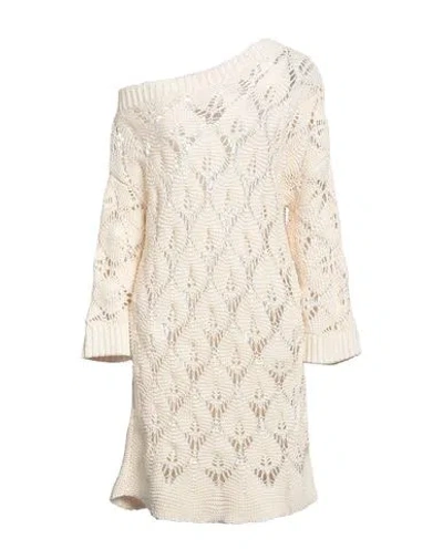 Aeron Woman Mini Dress Ivory Size L Recycled Cotton, Recycled Polyester In White