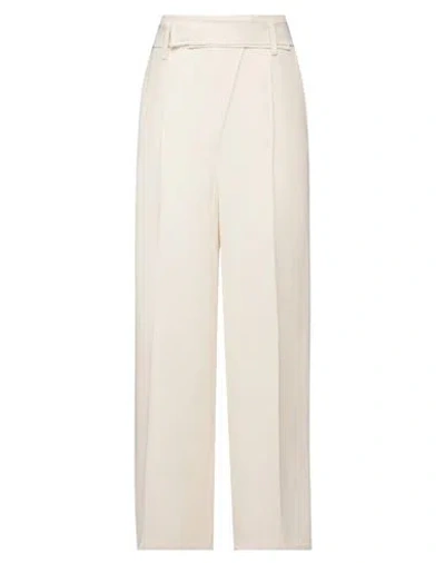 Aeron Woman Pants Beige Size 8 Acetate, Cotton