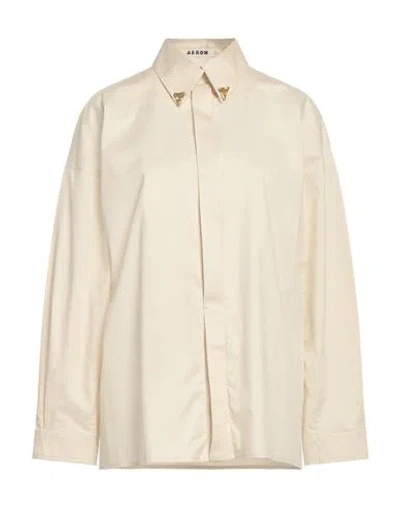 Aeron Woman Shirt Beige Size Xs Cotton, Elastane