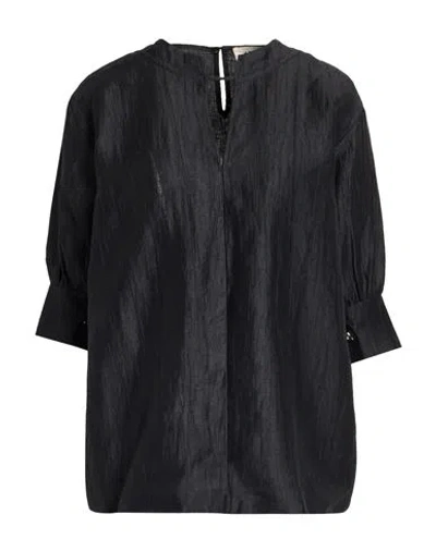 Aeron Woman Top Black Size 8 Linen, Polyamide