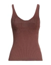 Aeron Woman Top Brown Size M Viscose, Polyamide In Brown
