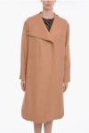 Aeron Wool-blend Coat With Asymmetric Fastening And Logoed Applica