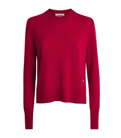 Aeron Wool-cashmere Crew-neck Sweater In Red