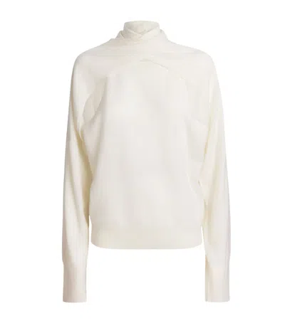 Aeron Wool-cashmere Wrap Sweater In White
