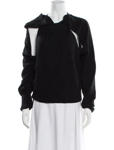 Pre-owned Aeron Wool Cowl Neck Sweater In Black