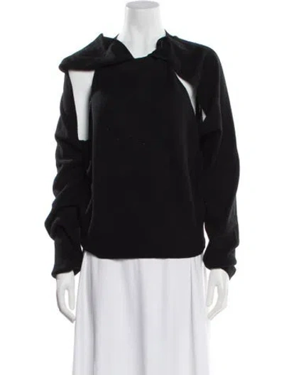 Pre-owned Aeron Wool Cowl Neck Sweater In Black