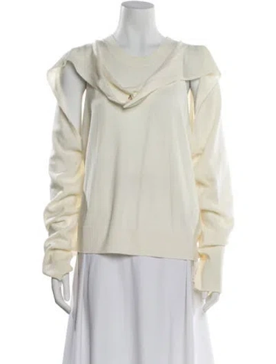 Pre-owned Aeron Wool Cowl Neck Sweater W/ Tags In Neutrals