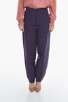 Aeron Wool Edge Pants With Decorative Button In Purple