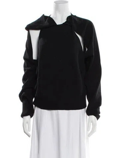Pre-owned Aeron Wool Scoop Neck Sweater In Black
