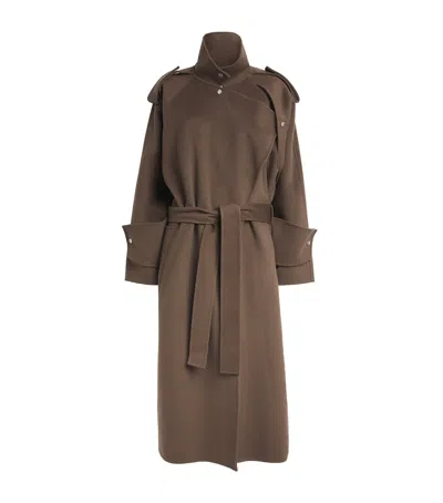 Aeron Wool Trench Coat In Brown
