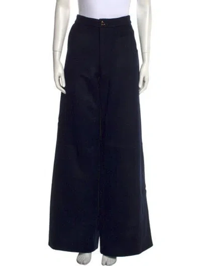 Pre-owned Aeron Wool Wide Leg Pants In Blue