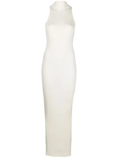 Aeron High-neck Knit Maxi Dress In Neutrals