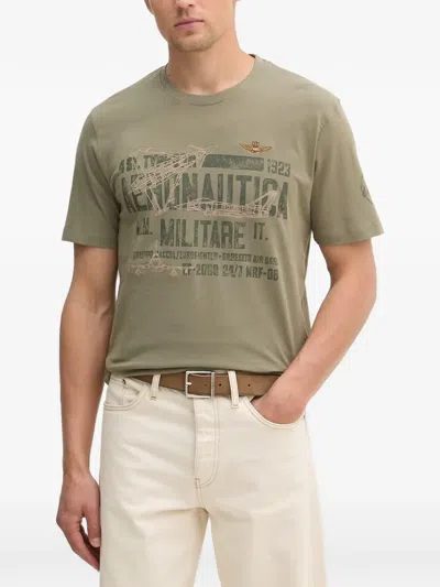Aeronautica Militare 4th Wing-printed T-shirt In Green