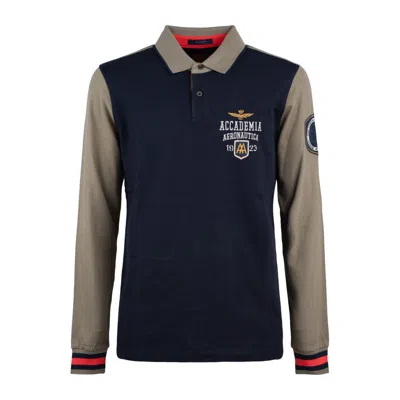 Aeronautica Militare Air Force Academy Polo Shirt With Patch In Blue, Green
