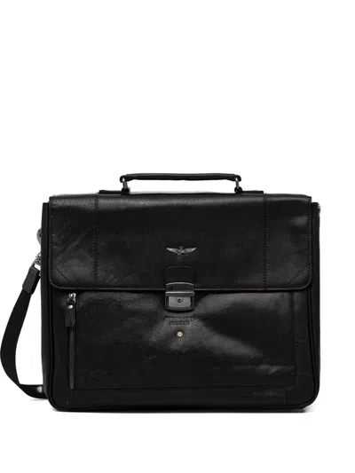 Aeronautica Militare Buckle-fastening Briefcase In Pattern