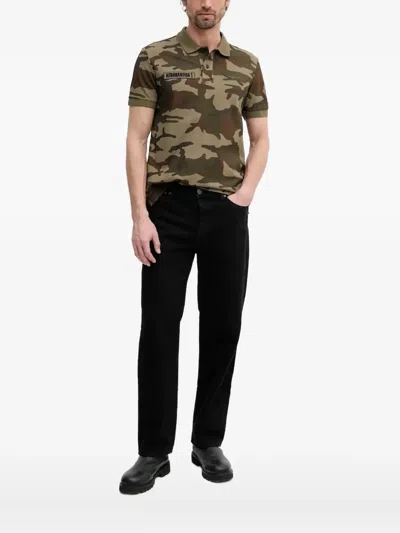 Aeronautica Militare Camouflage-pattern Polo Shirt In Green
